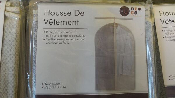 Housse de vêtements petit modèle. 60/100 cm.