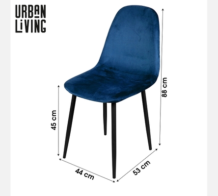 Lot de 2 chaises Inoui en velours bleu.