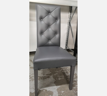 NGF Lot de 2 chaises Nat en PU gris foncé. FDL