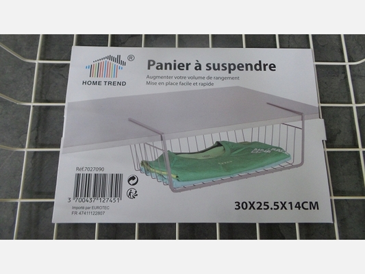 Panier à suspendre en métal. 30 cm. Idéal pour les armoires.