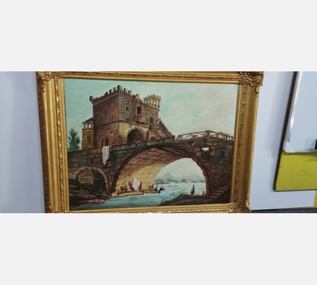 Peinture à l'huile pont sur leau