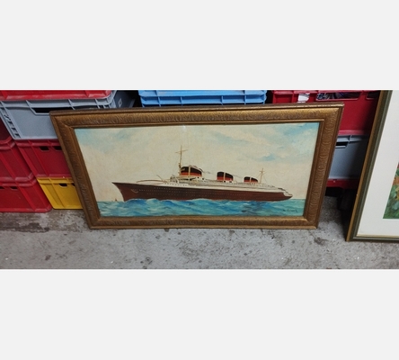 Peinture sur bois bateau le Normandie